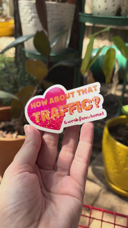 Remote work corporate girlie heart sticker