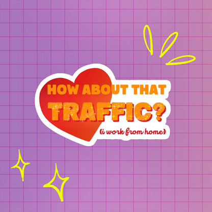 Remote work corporate girlie heart sticker